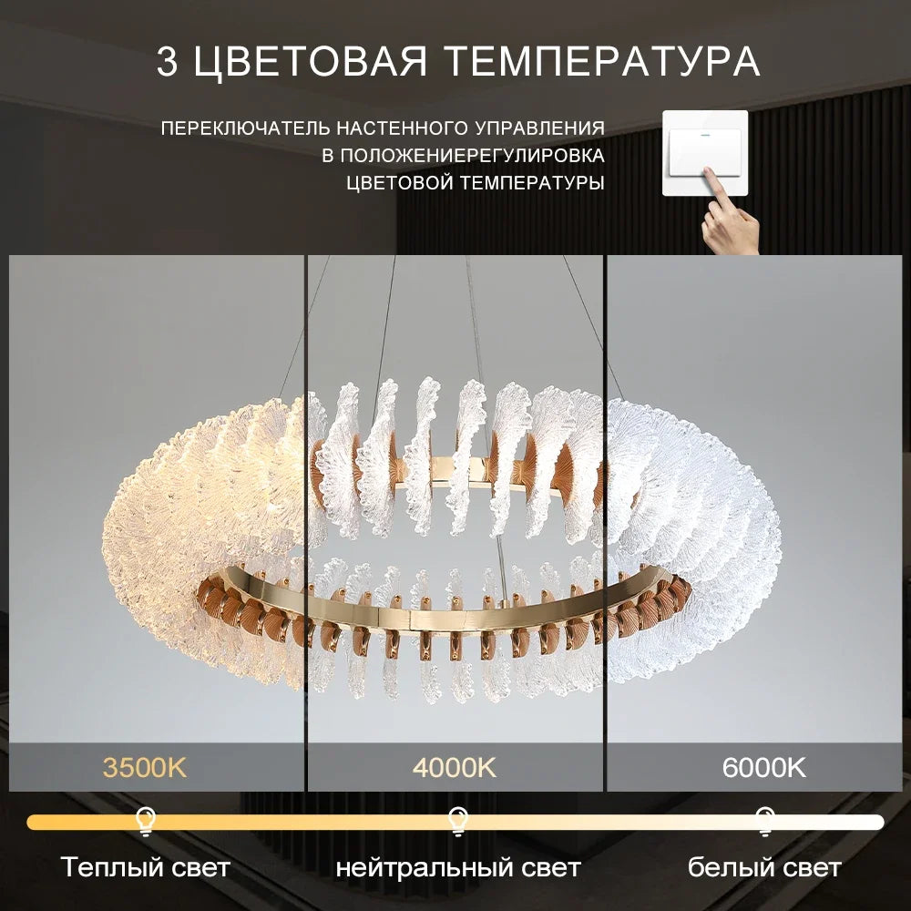 DecorBites™ Coral Flower Crystal Chandelier: Modern Luxury LED Pendant Lighting for Home