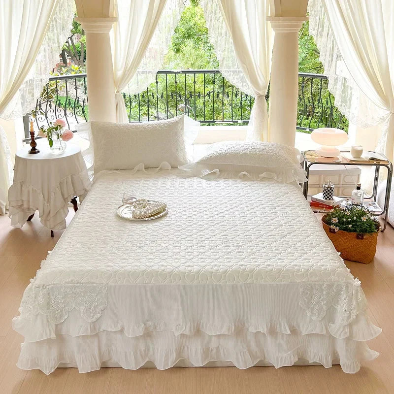 Ice Silk Quilted Bed Skirt