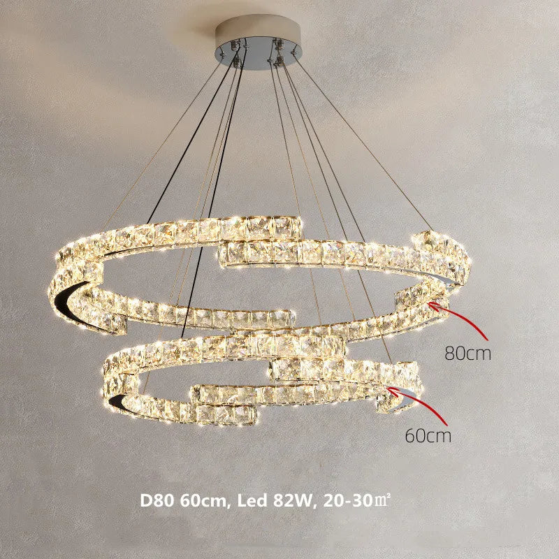 DecorBites™ Crystal LED Pendant Lights Chrome Steel Modern Luxury Fixtures