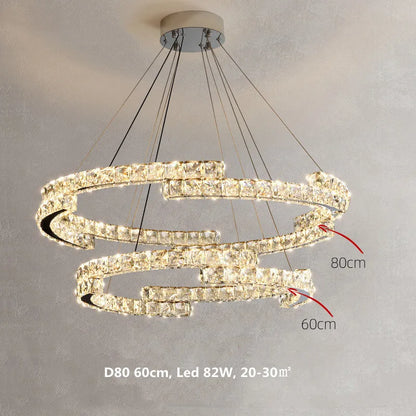 DecorBites™ Crystal LED Pendant Lights Chrome Steel Modern Luxury Fixtures