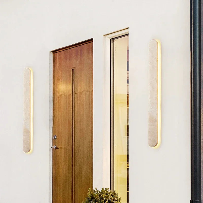 DecorBites™ Courtyard LED Wall Sconce - Modern Natural Stone Outdoor Waterproof Lamp