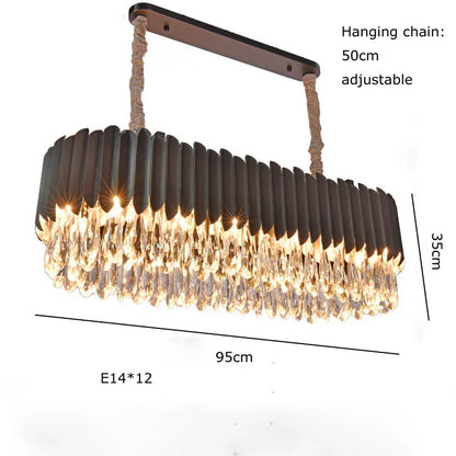 DecorBites™ Crystal 2024 Ceiling Chandeliers: Modern Dimmable LED Round Lamps Black
