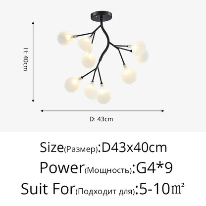 DecorBites™ LED Firefly Chandelier: Modern Nordic Ceiling Lights for Luxury Home Decor