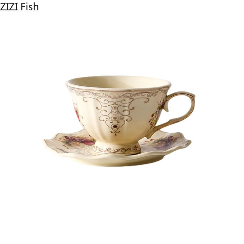 Gold Lace Ceramic Teacup