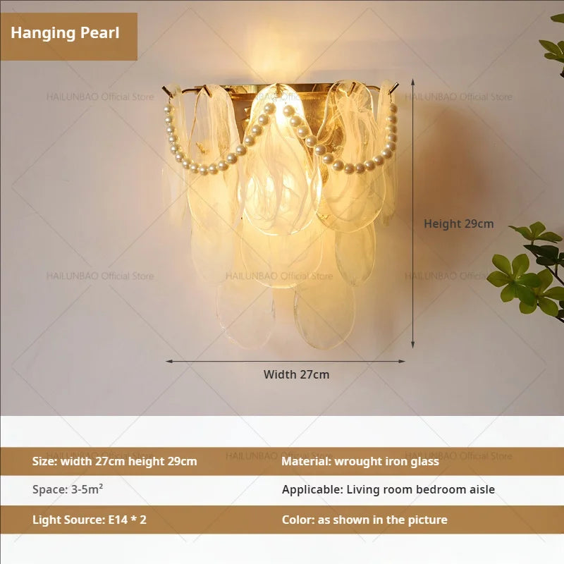 DecorBites™ Luxe Crystal Glass Wall Lamp for Aisle, Living Room, Bedroom & Corridor Lighting