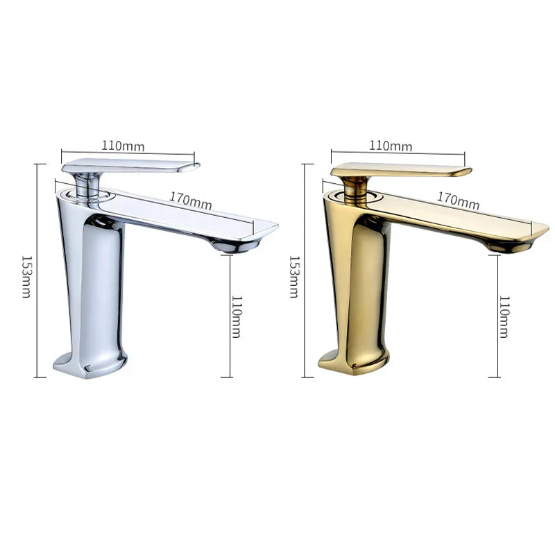 Chrome Basin Mixer Faucet With Single Handle