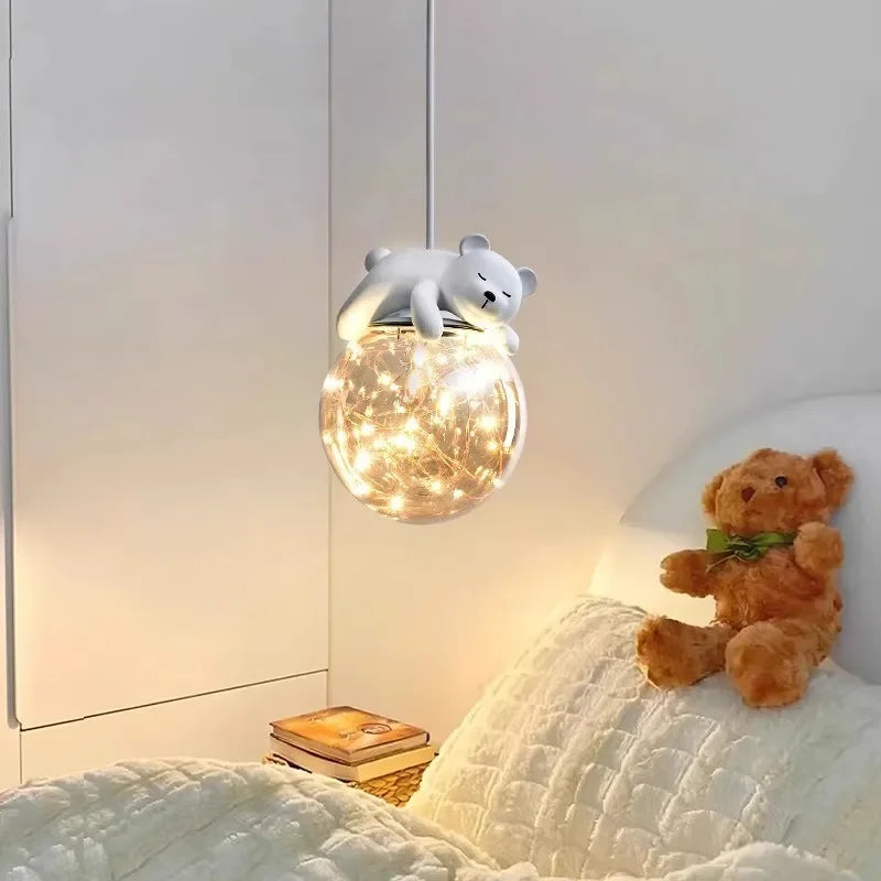 White Bear Bunny Pendant Light