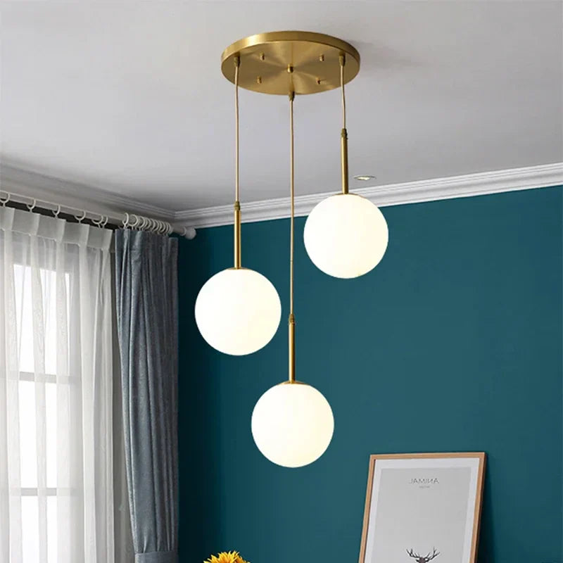DecorBites™ Glass Ball LED Chandelier for Dining Room, Hotel, and Stairs