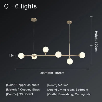 DecorBites™ Copper Ceiling Chandelier for Home Decor Lighting
