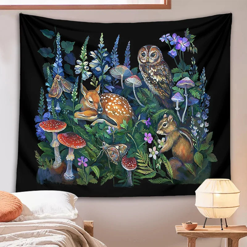 DecorBites™ Enchanted Forest Celestial Mushroom Botanical Wall Hanging