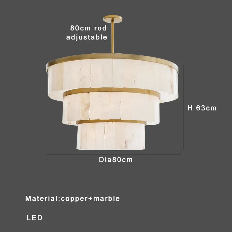 DecorBites™ Gold Marble Ceiling Pendant Light Round Elegant Luxury Hanging Lamp