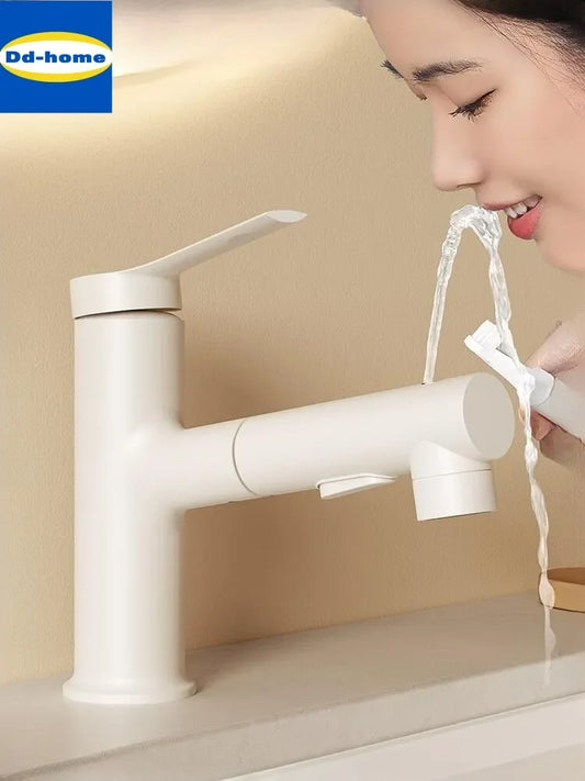 DecorBites™ Basin Pull-out Faucet for Bathroom Sinks - Hot and Cold Water Tap