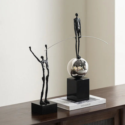 DecorBites™ Human Figure Sculpture Acrobatics Art Decor Abstract Figurine Metal Handicrafts