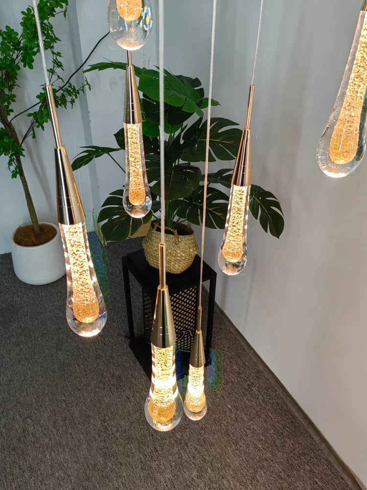 DecorBites™ Crystal LED Pendant Chandelier for Modern Luxury Living Room