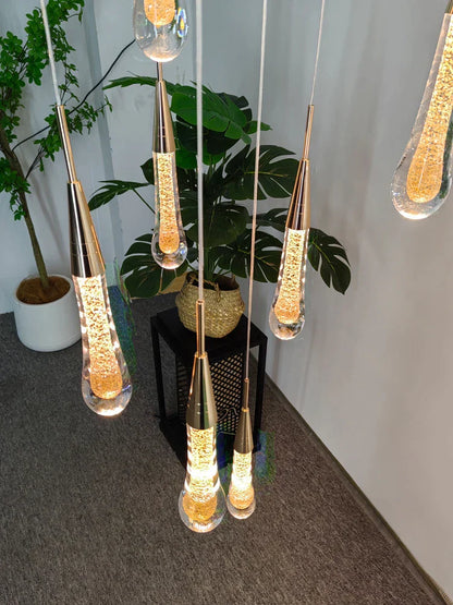 DecorBites™ Crystal LED Pendant Chandelier for Modern Luxury Living Room