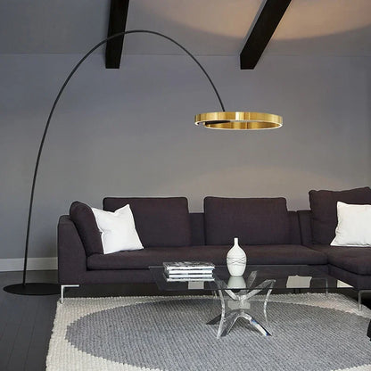 DecorBites™ Grote Dimbare Gouden Koperen Zwarte LED Vloerlamp voor Woonkamer en Hotel