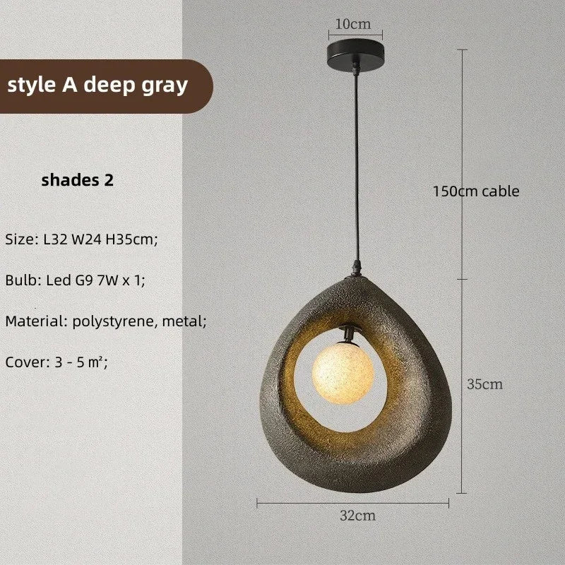 Chrome Nordic Pendant Light Gray Shade Dining