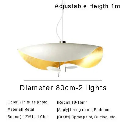 DecorBites™ Lederam Manta Pendant Lamp Flying Saucer Hat industrial retro design white black