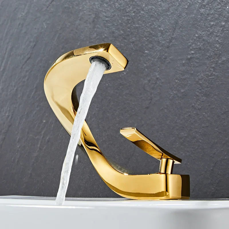Gold Deck Bathroom Faucet
