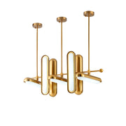 Gold Iron Glass Chandelier