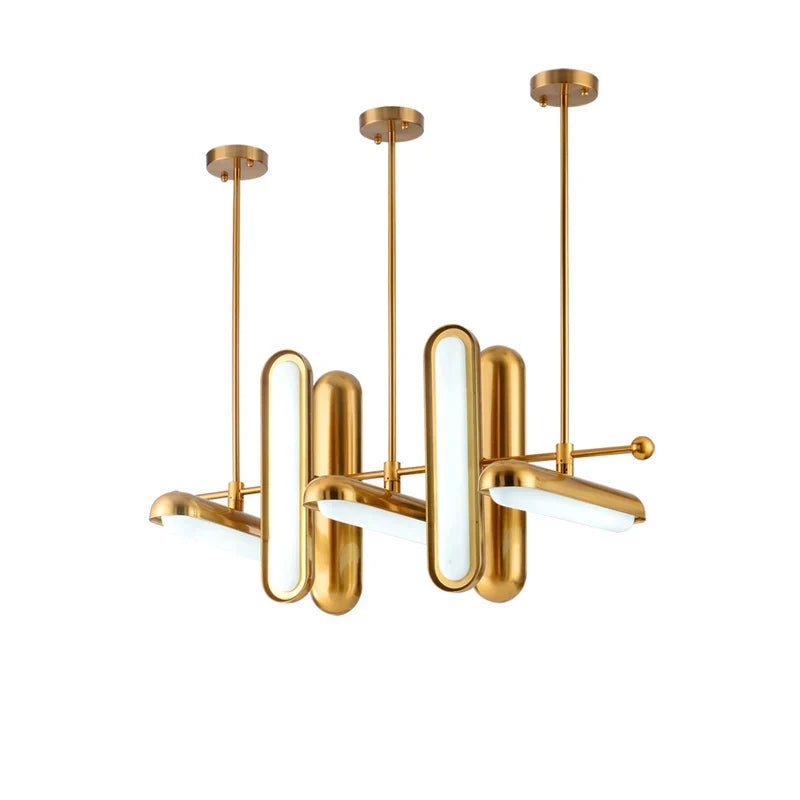 Gold Iron Glass Chandelier