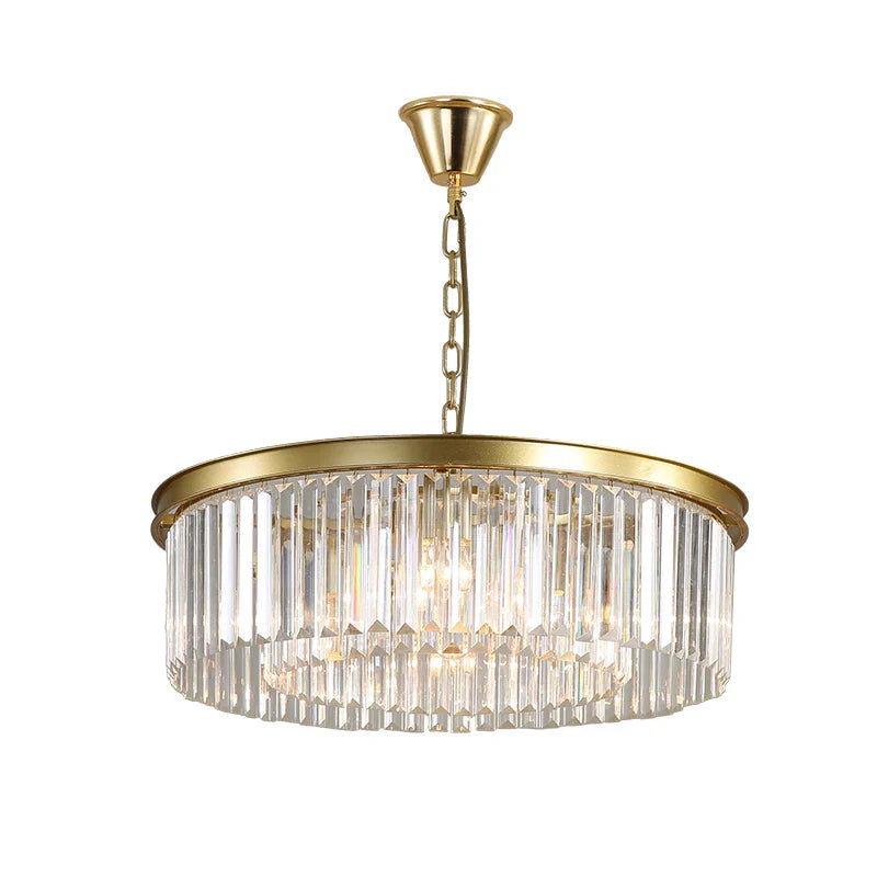 DecorBites™ Gold Black Metal LED Pendant Lights with Crystal Suspension and Chain Hangings