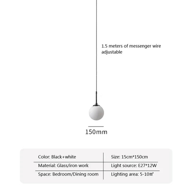 DecorBites™ Glass Ball LED Chandelier for Dining Room, Hotel, and Stairs