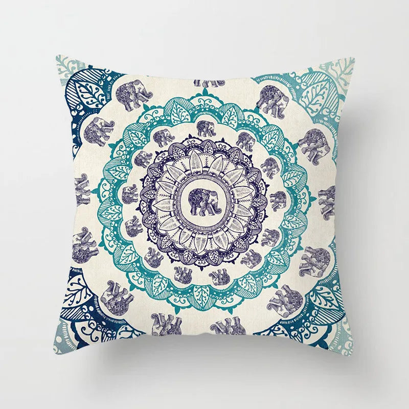 DecorBites™ Geometric Square Pillowcase Ethnic Retro Sofa Pillow Cover 45x45cm Home Decor
