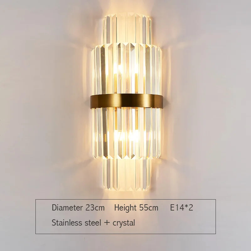 Gold Crystal LED Sconce WG610 Large Design