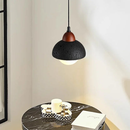 DecorBites™ Black Travertine Pendant Light: Nordic Modern LED Hanging Lamp for Living Room & Bedroom