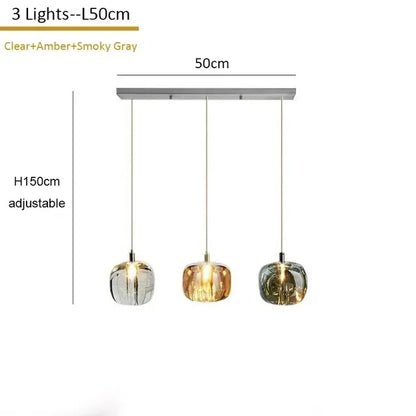 DecorBites™ Crystal Staircase Chandelier: Luxury Modern Lighting Fixture Amber/Smoky Grey/Clear
