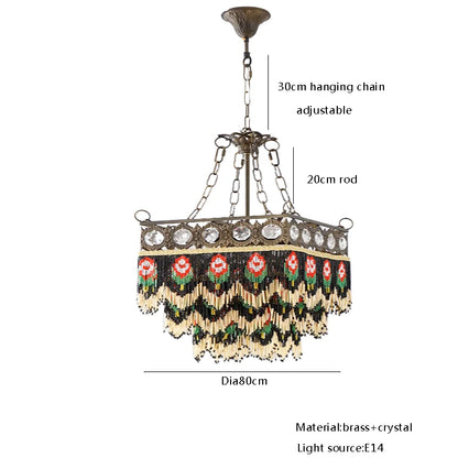 DecorBites™ French Brass Crystal Ceiling Chandelier | Classic European Hanging Lamps