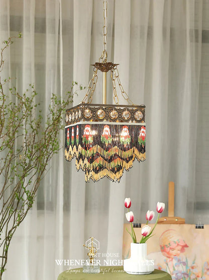 DecorBites™ French Brass Crystal Ceiling Chandelier | Classic European Hanging Lamps