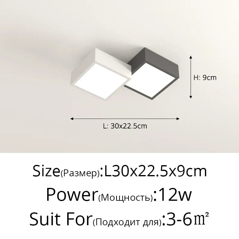 DecorBites™ Geometric Chandelier: Minimalist Modern Luxe Black White Bedroom Lamp