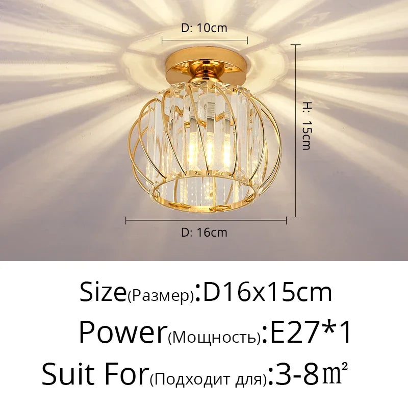 DecorBites™ Crystal Glass LED Chandelier for Modern Living, Study, and Aisle Lighting