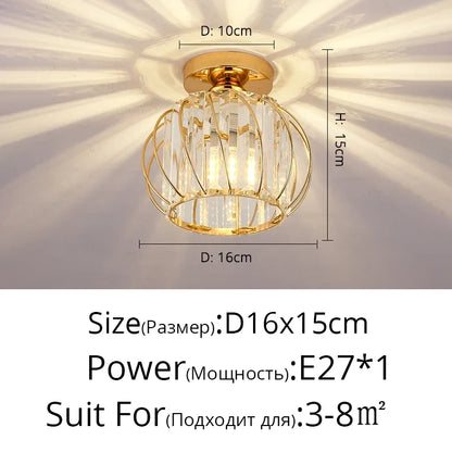 DecorBites™ Crystal Glass LED Chandelier for Modern Living, Study, and Aisle Lighting