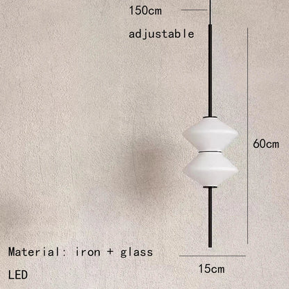Art Deco White Glass Pendant Light With Gold Metal Wire