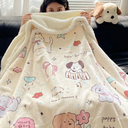 DecorBites™ Cozy Fleece Blanket | Multi-Use Office & Home Shawl | Soft & Warm Blanket