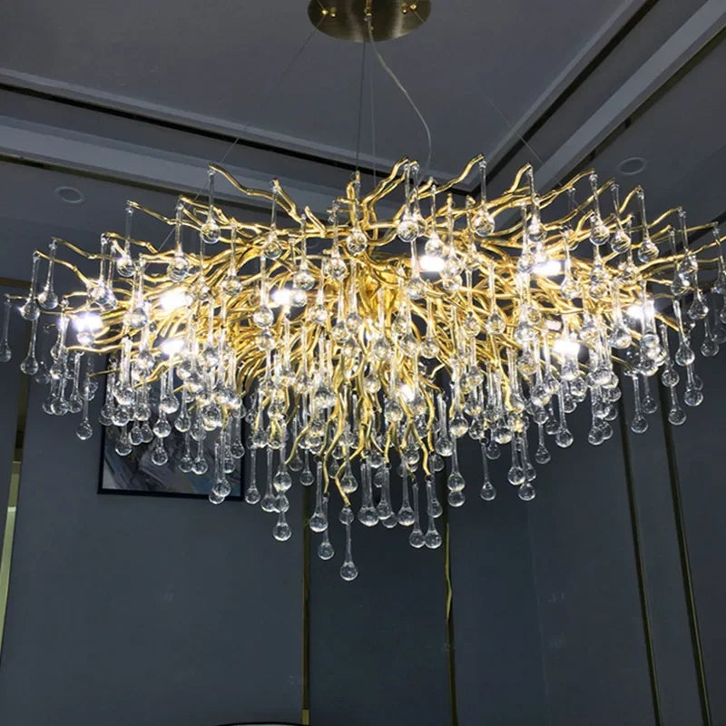 DecorBites™ Crystal LED Chandelier: Elegant Modern Luxury Ceiling Lighting for Living Room Decor