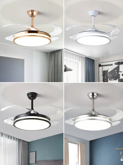DecorBites™ LED Fan Lamp: Modern Invisible Ceiling Chandelier for Living Room, Bedroom & Dining Room
