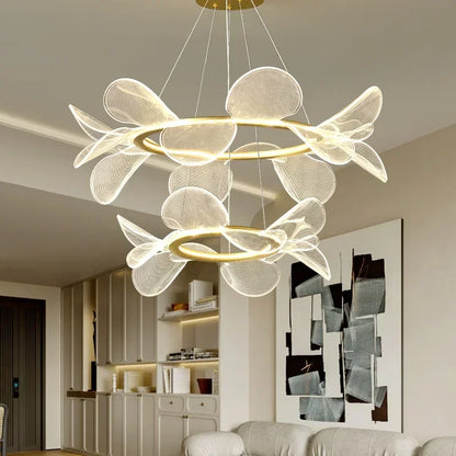 DecorBites™ LED Flower Chandelier: Luxury Acrylic Pendant for Modern Living, Bedroom & Kitchen