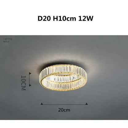DecorBites™ Gold Steel LED Dimmable Ceiling Lights Luxury Crystal Fixture