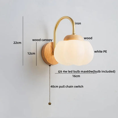 DecorBites™ Cotton LED Wall Lamps with Pull Chain Switch for Restaurant Living Room Bedroom