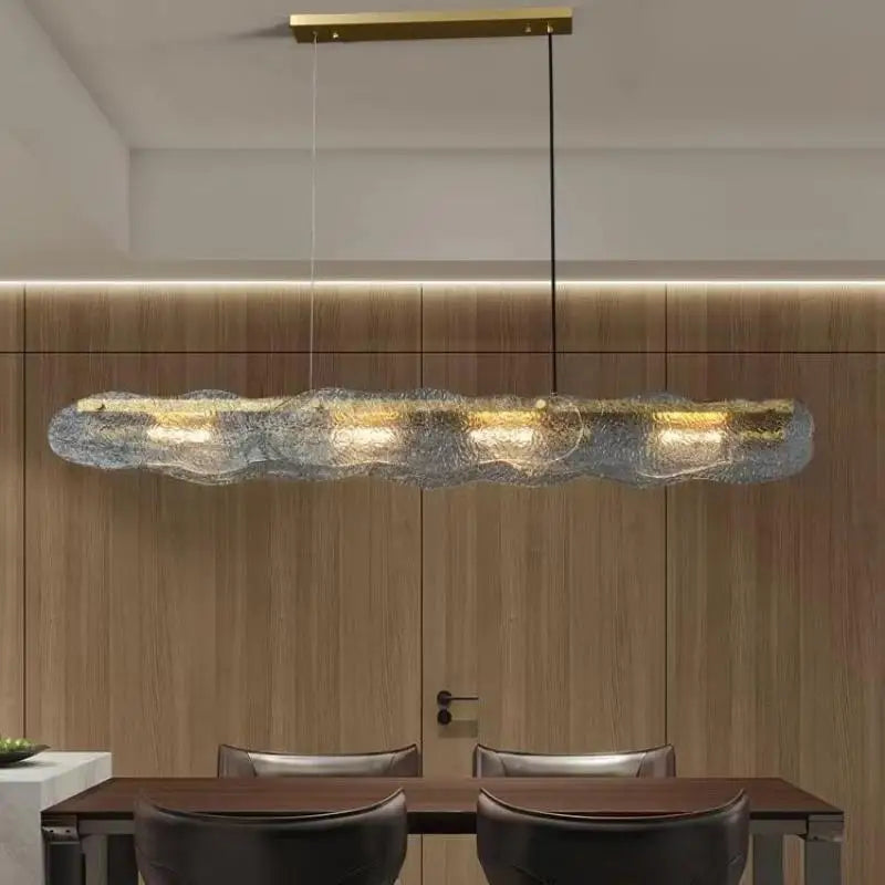 DecorBites™ Art Glass Dining Table Chandelier: Modern Luxury LED Hanging Light Fixtures