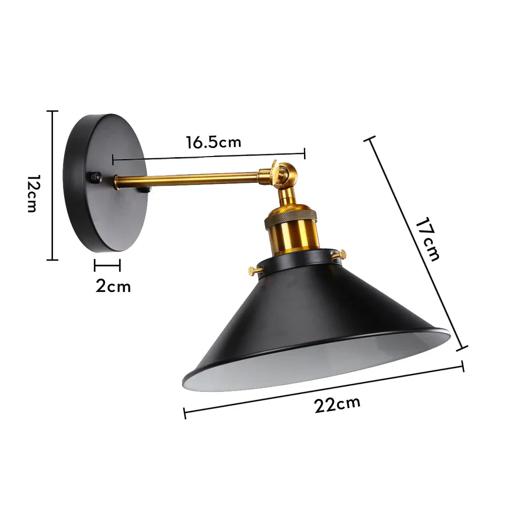 DecorBites™ Industrial Retro Loft Wall Sconce E27 Bedside Lights Fixtures for Living Room