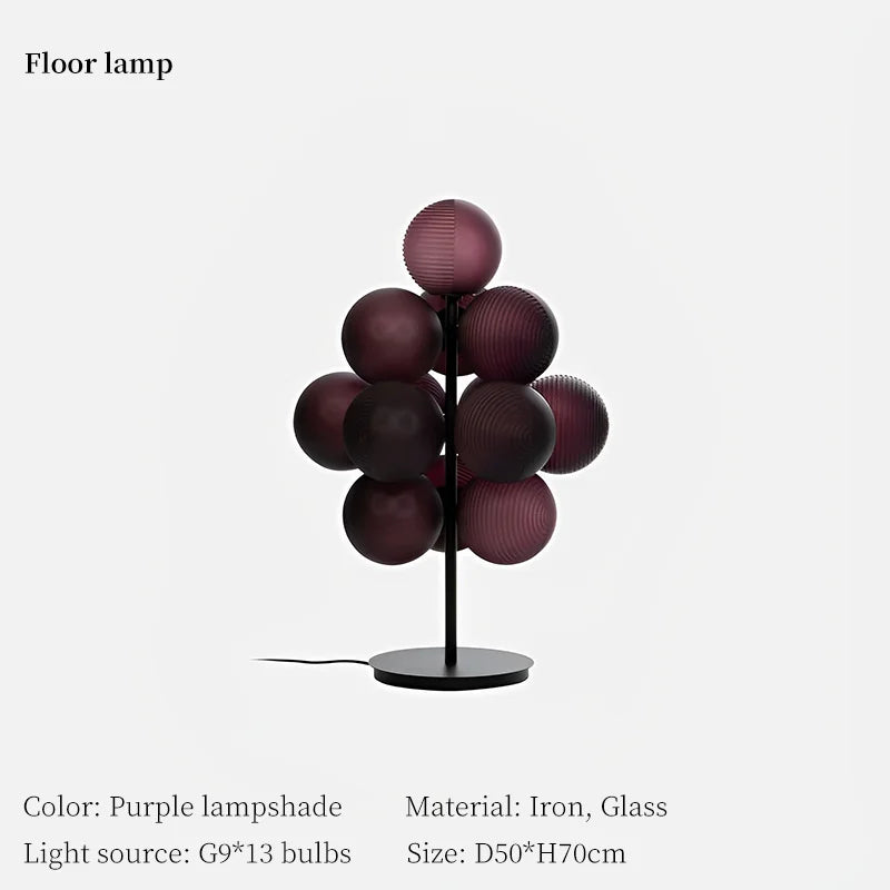 DecorBites™ Grape Chandelier: Modern Glass Ball Pendant Lamp for Living Room and Bedroom