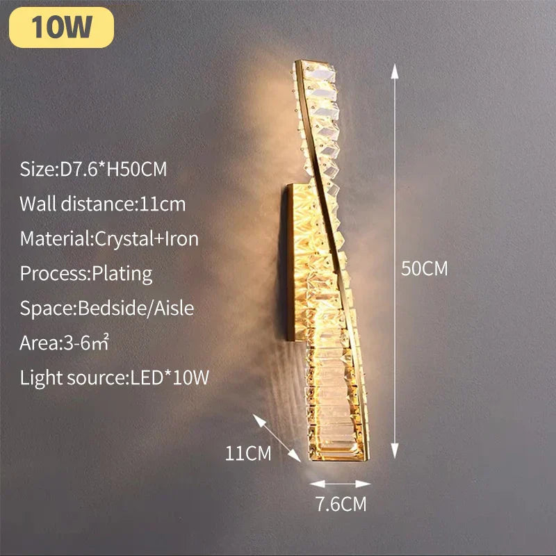 DecorBites™ Gold Steel Rings Crystal Pendant Light
