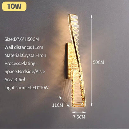 DecorBites™ Gold Steel Rings Crystal Pendant Light