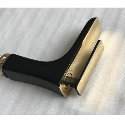 DecorBites™ Basin Faucet: Black/White Brass Mixer Tap, Bathroom Sink Water Crane, Hot & Cold.