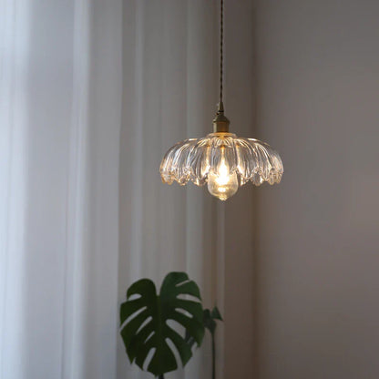 DecorBites™ Glass Industrial Pendant Light: Loft Style Fixture with Copper Socket for Home Decor